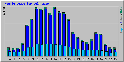 Hourly usage for July 2025